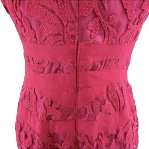 Tadashi Shoji fuschia lace dress size 6 - Picture 7 of 15